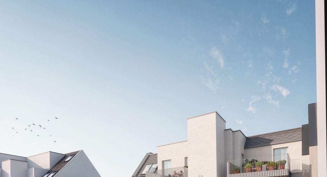 Kreislaufwirtschafts-Pilotprojekt von Sedlak und Scale in der Van-der-Nüll-Gasse in Wien: digitales Gebäudemodell ist Voraussetzung. Visualisierung: Sedlak. Fotos: Sedlak-Bernhard Schramm, Green.Build